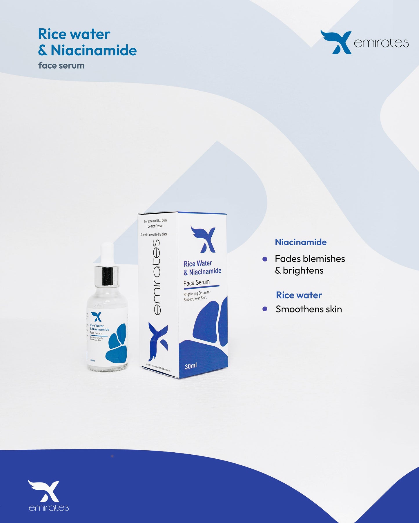 X Emirates Rice Water and Niacinamide Face Serum