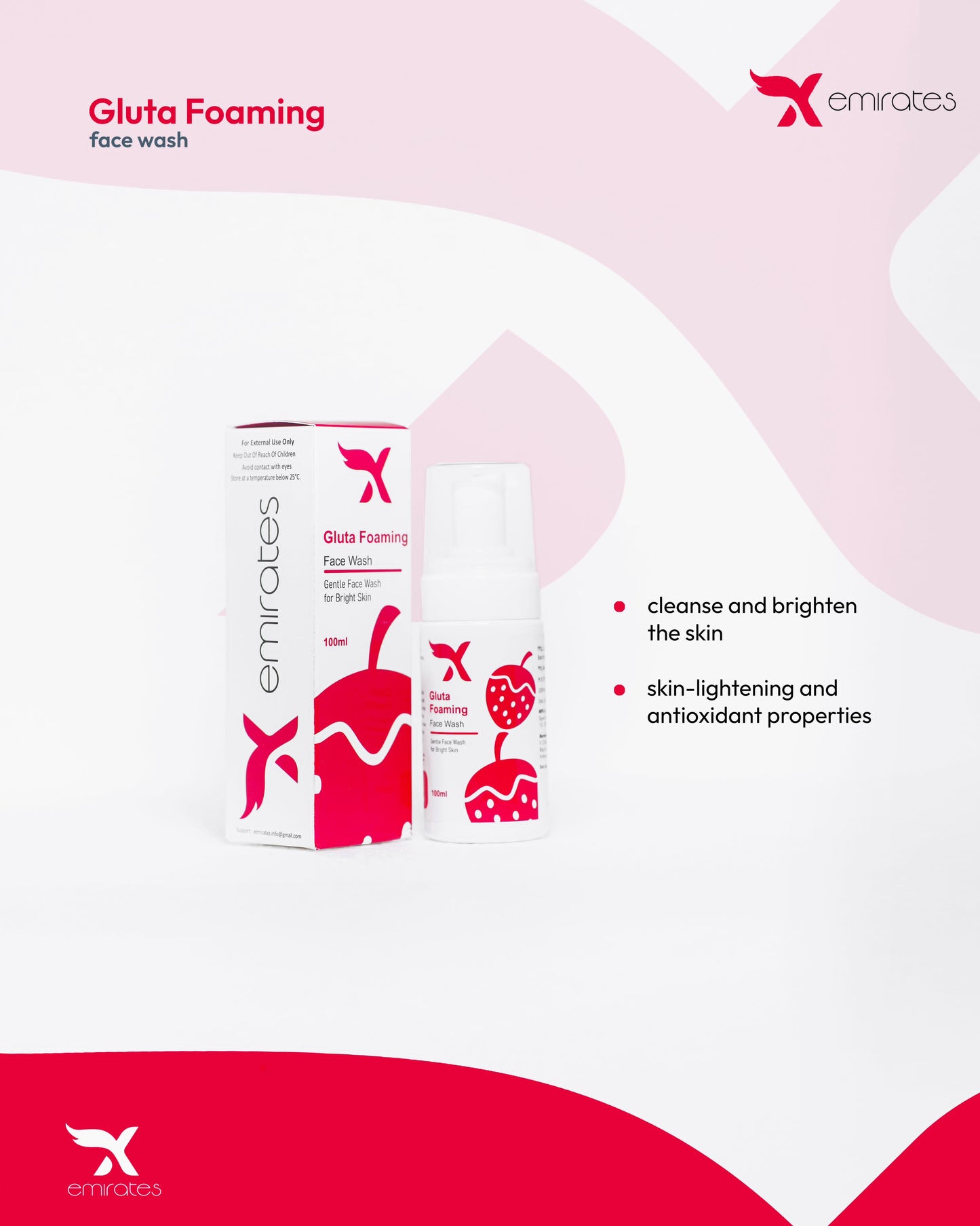 X Emirates Gluta Foaming Facewash
